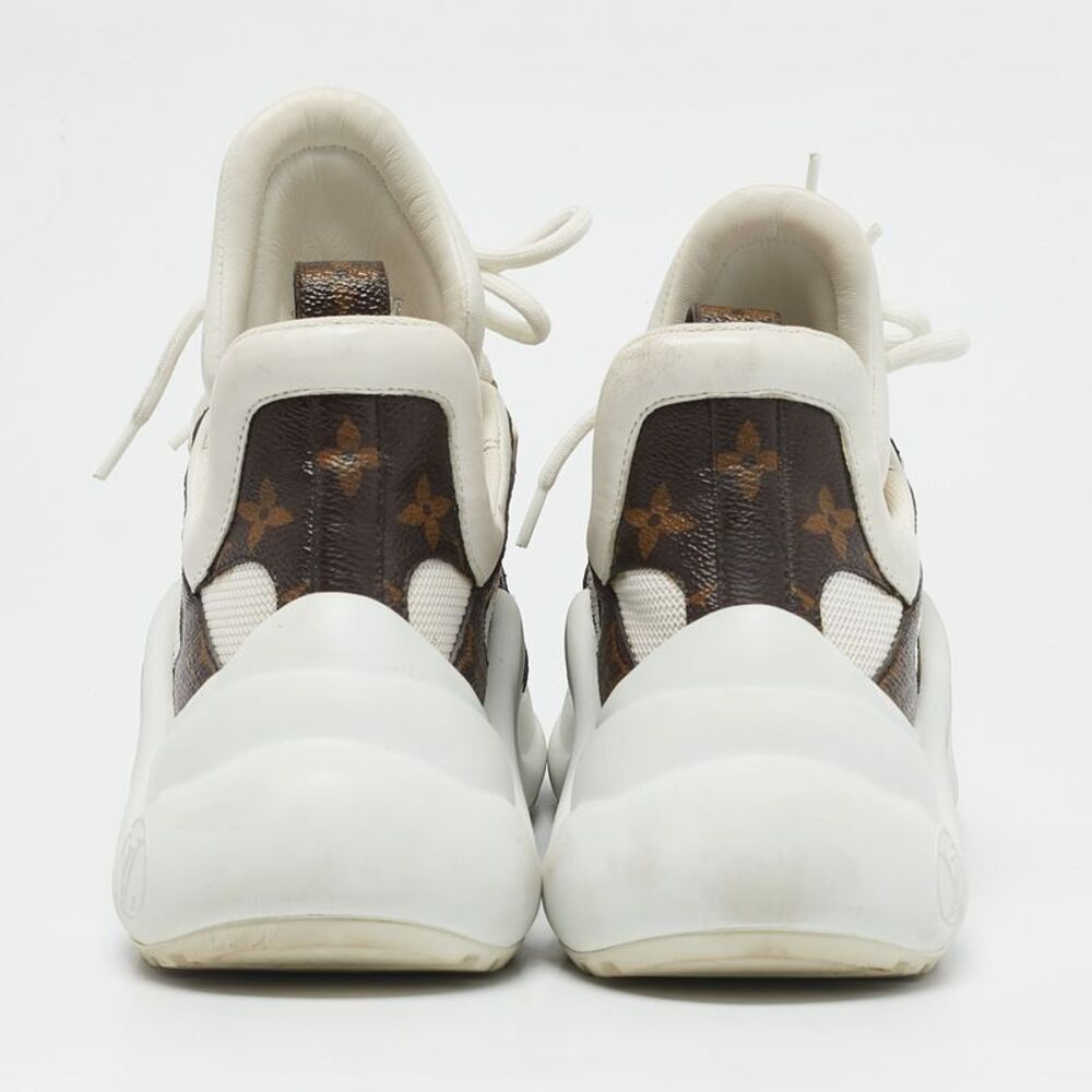 Louis Vuitton White Mesh Leather And Monogram Canvas Archlight Sneakers Size 37 - Picture 5 of 7